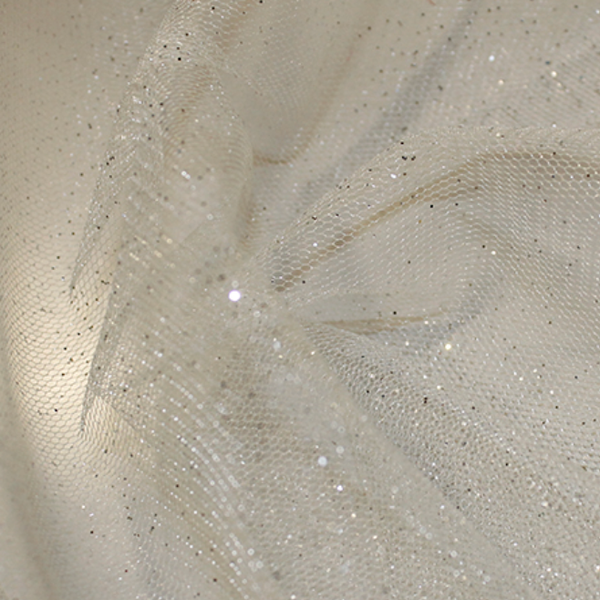 Poly Tulle Glitter Ivory