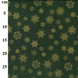 Gold Snowflakes on Green