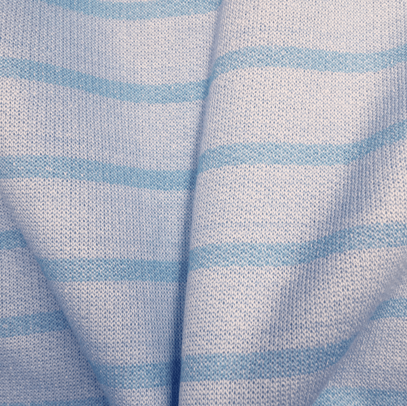 BULK - 10 metres for £20 - Baby Blue Stripped Jersey Loungewear