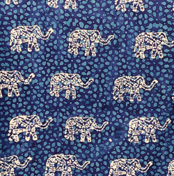 John Louden - Batik - Elephants Indigo