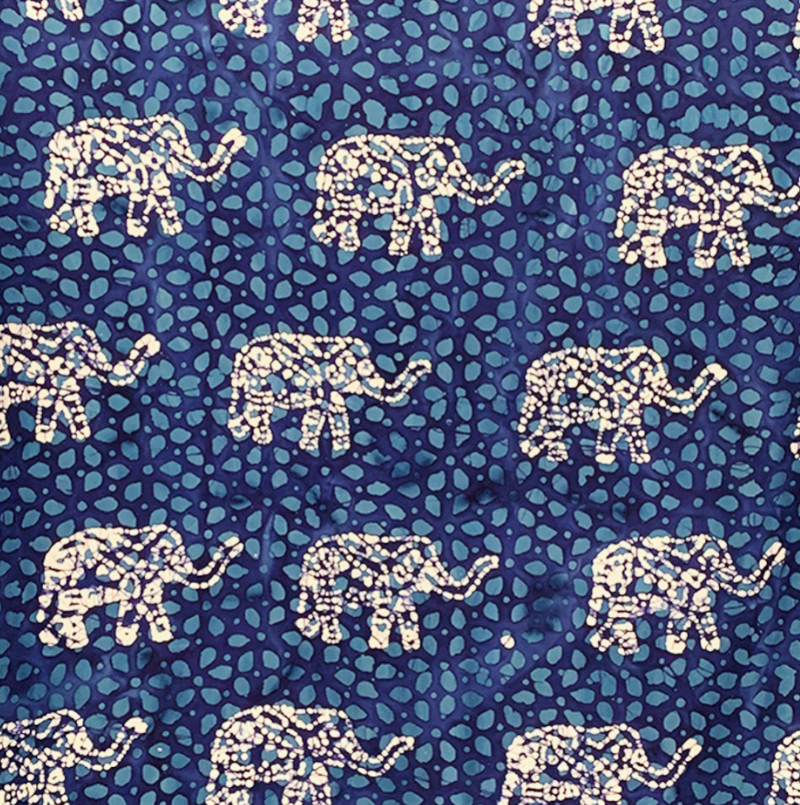 John Louden - Batik - Elephants Indigo
