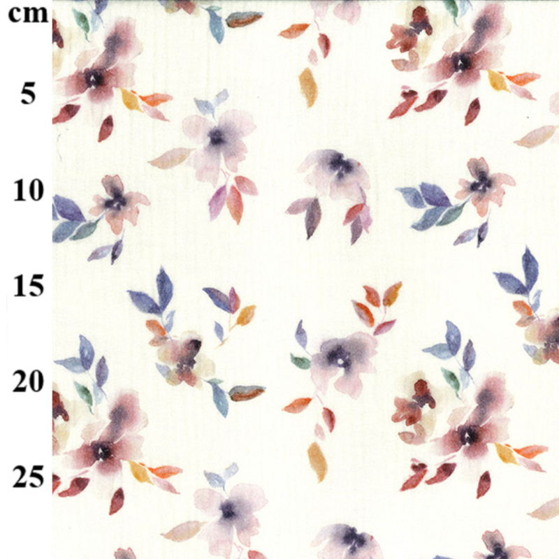 Watercolour Florals - Double Gauze