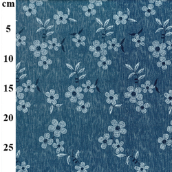 Floral Pansies -  Chambray Denim