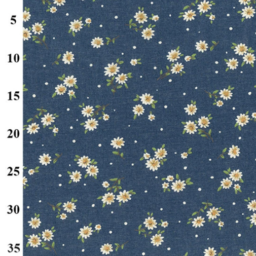 White Daisies -  Chambray Denim