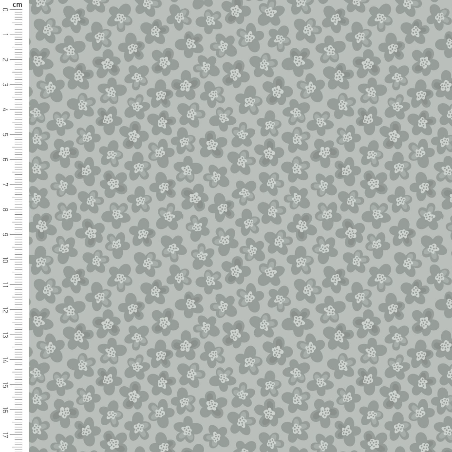 Silent Solace - Petal Heads Grey - Cotton