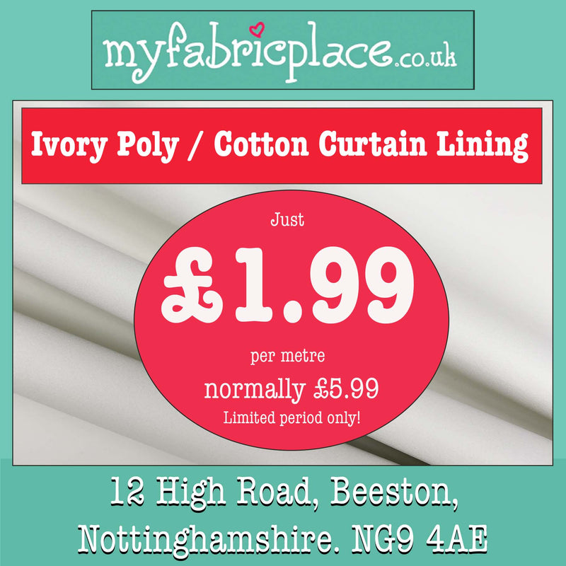 Ivory Poly / Cotton Curtain Lining