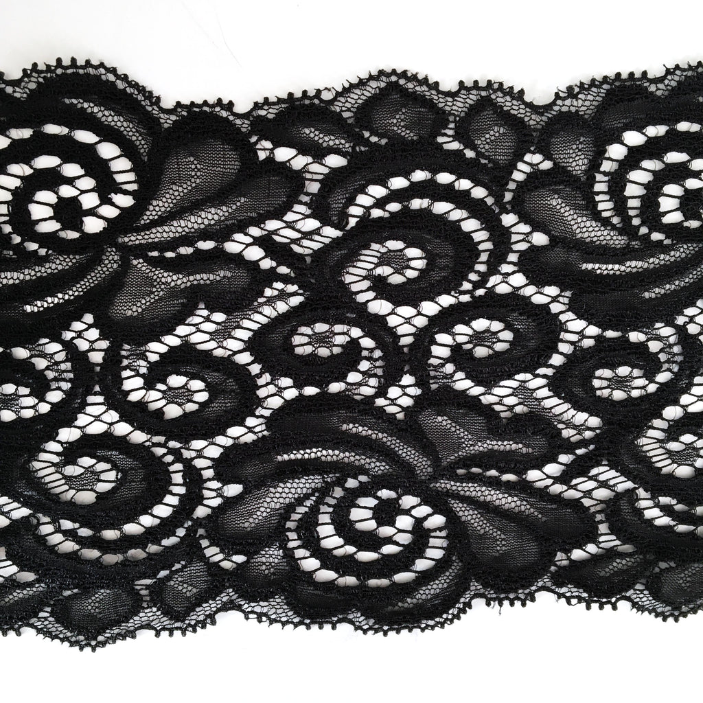 Black Lace Trimming Width 11.5cm My Fabric Place