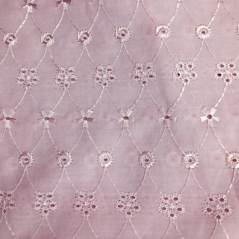 Broderie Anglais 5 Hole Design - Pink