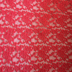 Stretch Lace - Bright Coral Scalloped