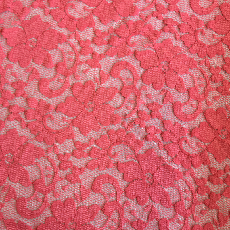 Stretch Lace - Calypso Pink Scalloped
