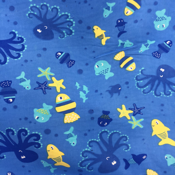 Babycord - Sea Life on blue