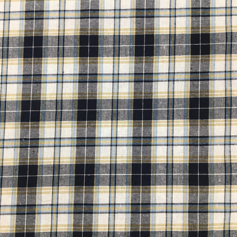 Navy and White Tartan Wide