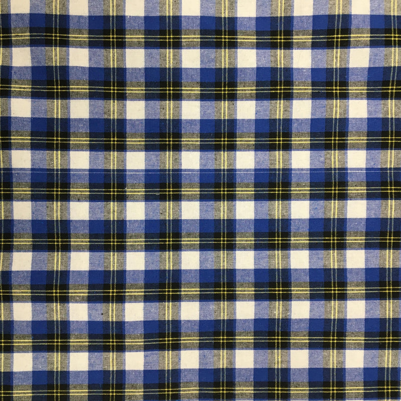 Royal Blue and White Tartan Wide