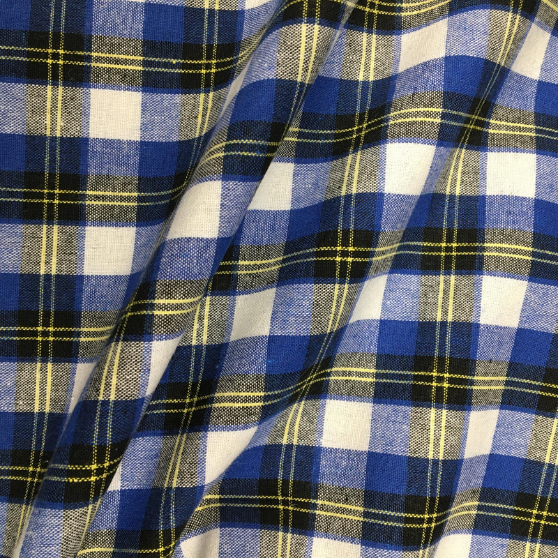 Royal Blue and White Tartan Wide