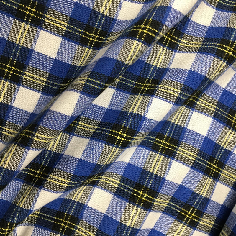 Royal Blue and White Tartan Wide