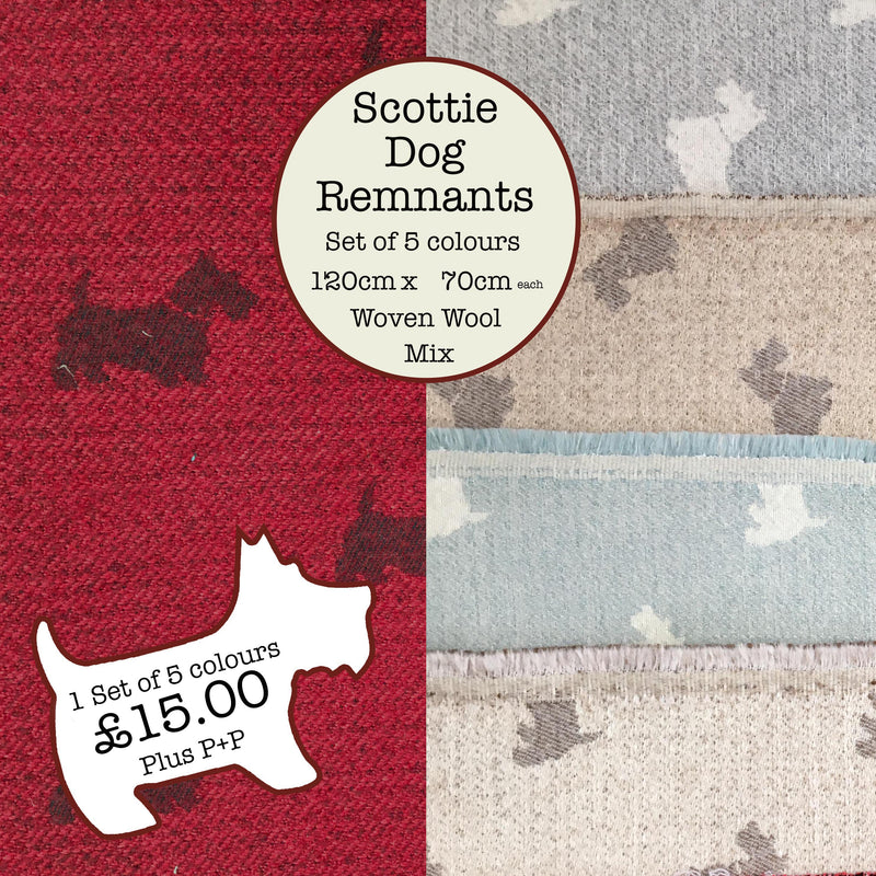 Scottie Dog Woven Wool Mix Remnants Set