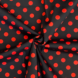 Stretch Cotton - Jardine Red Spots on Black