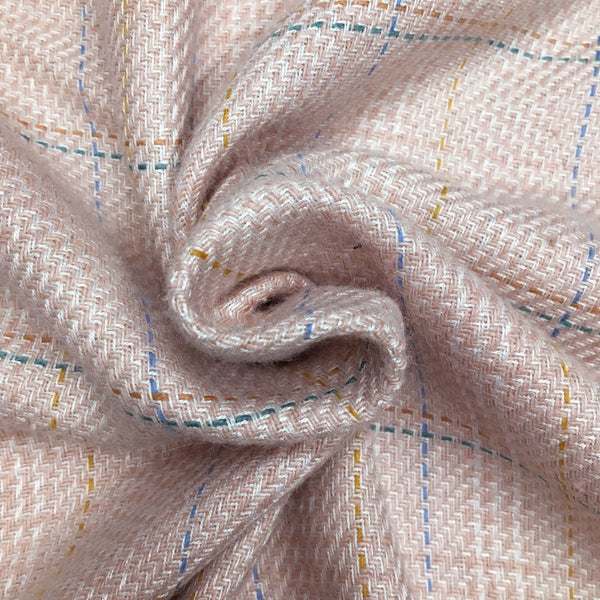 Blush Pink Check Wool Mix