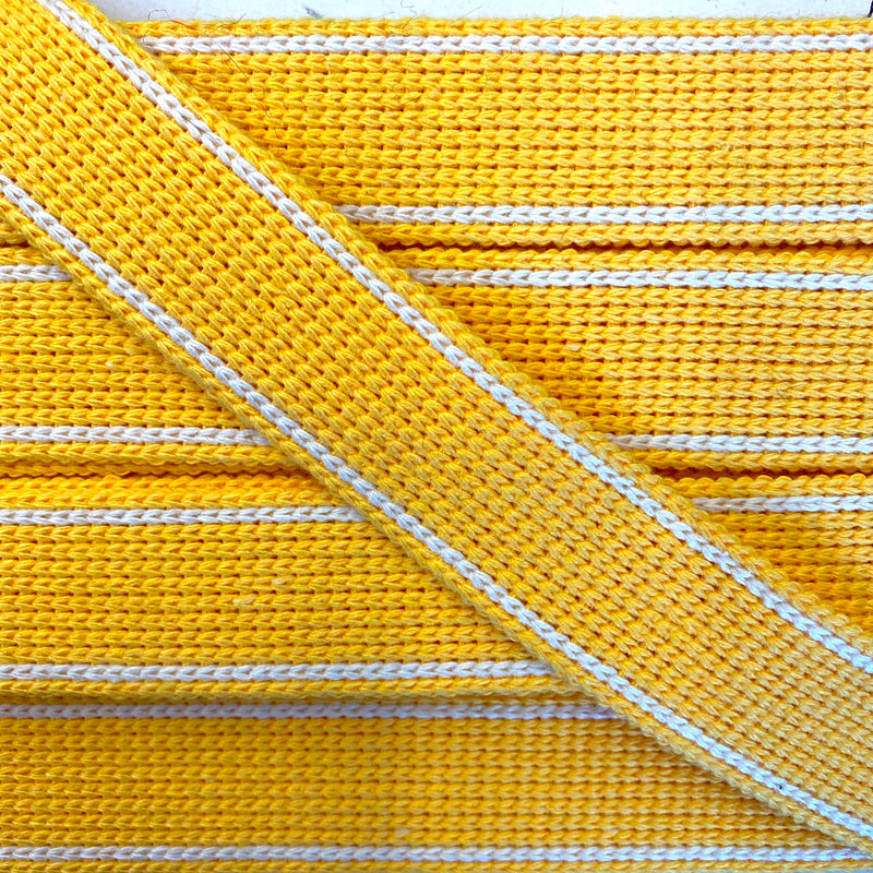 KRCA 30 Webbing - Yellow with Ecru edge stripe