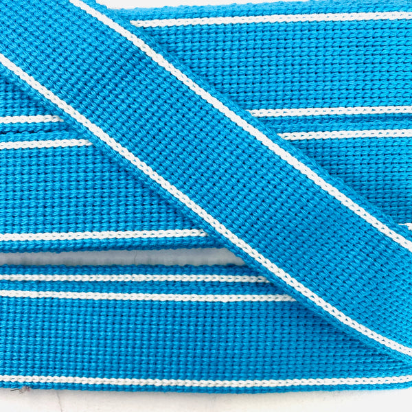 KRCA 30 Webbing - Turquoise with Ecru edge stripe