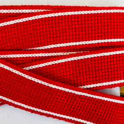 KRCA 30 Webbing - Red with Ecru edge stripe