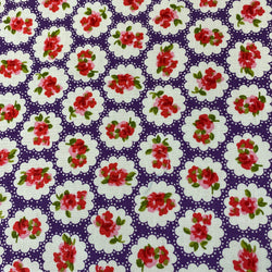 Cotton Poplin - Roses on Purple