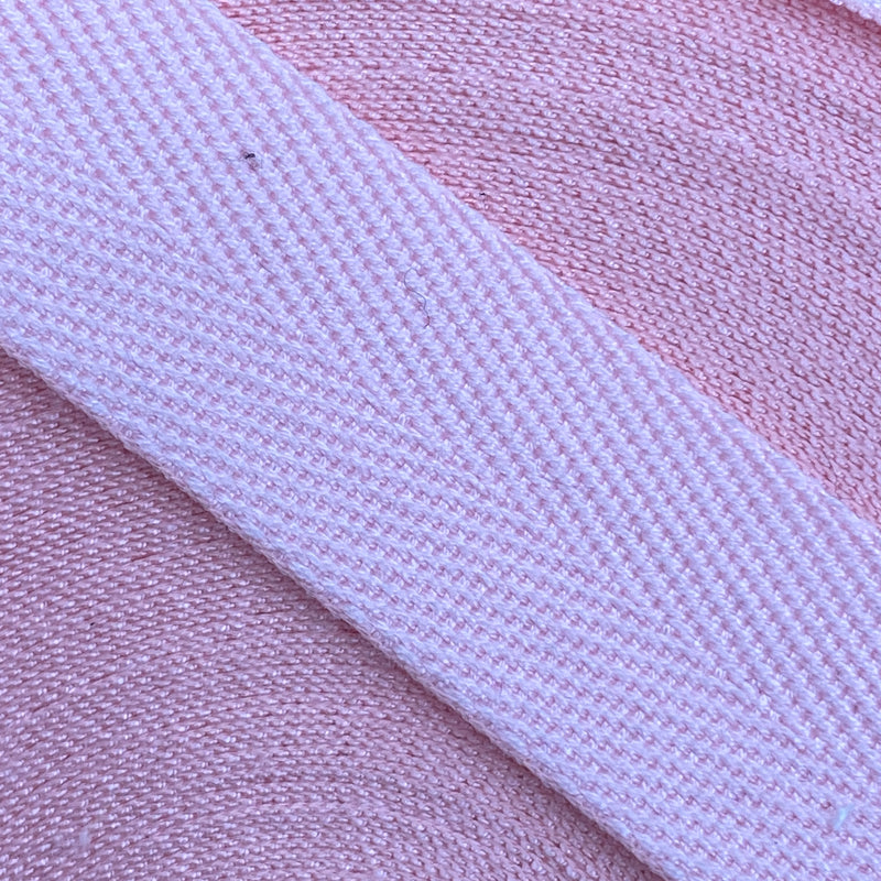 Herringbone Webbing Tape - Cotton Pink