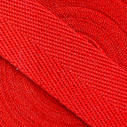 Herringbone Webbing Tape - Cotton Red