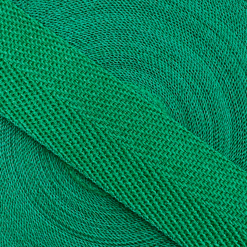Herringbone Webbing Tape - Cotton Emerald