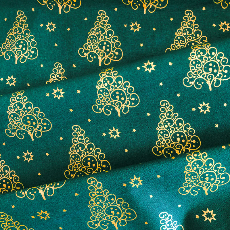 Gold Christmas Trees and Stars