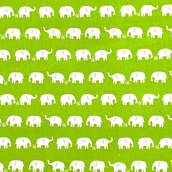 Elephants - White on Lime