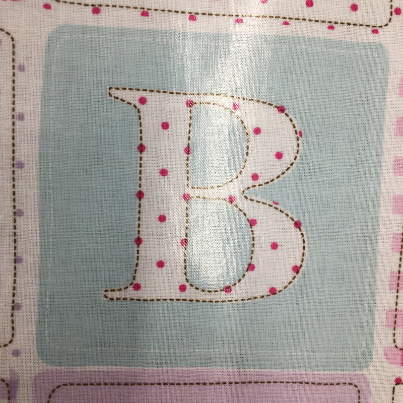 ABC  Alphabet Pink Oilcloth