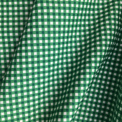 Cotton Poplin - Small Check Green