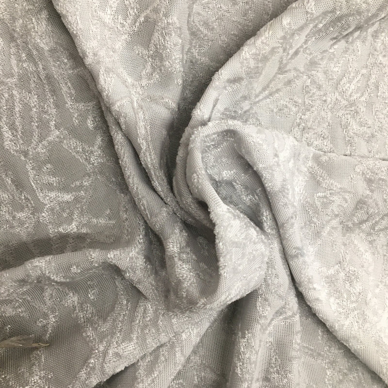 Cracked Silver Stretch Velour