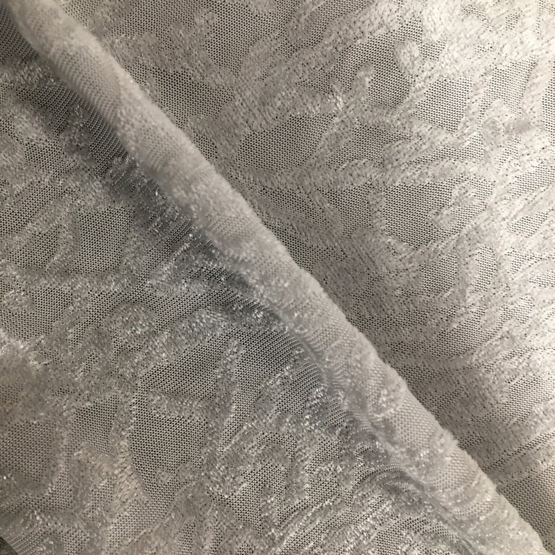 Cracked Silver Stretch Velour