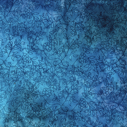John Louden - Batik - Blue Leaves