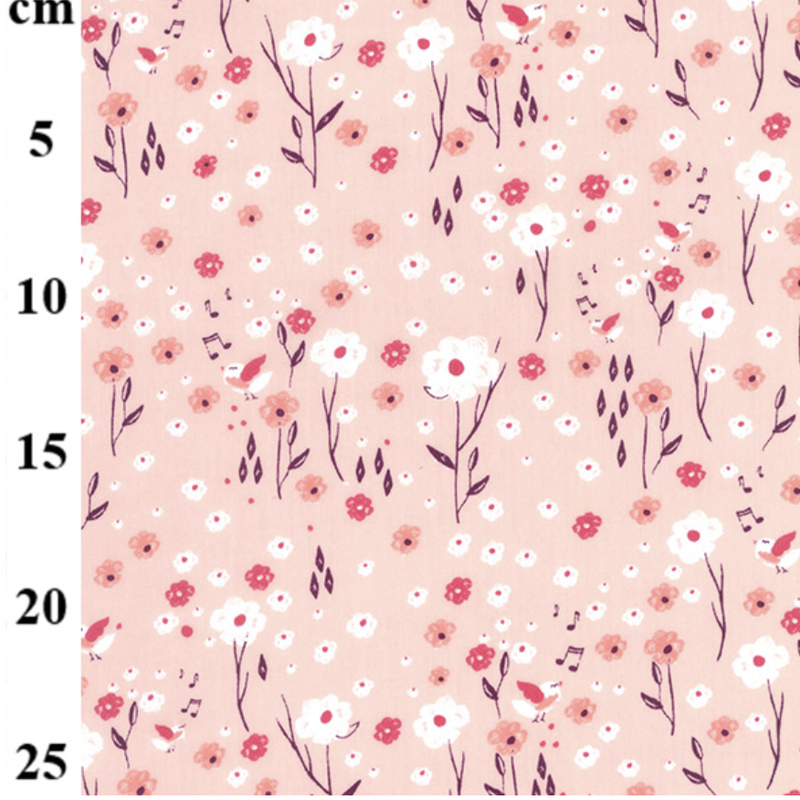 Floral Pink - Poly Cotton